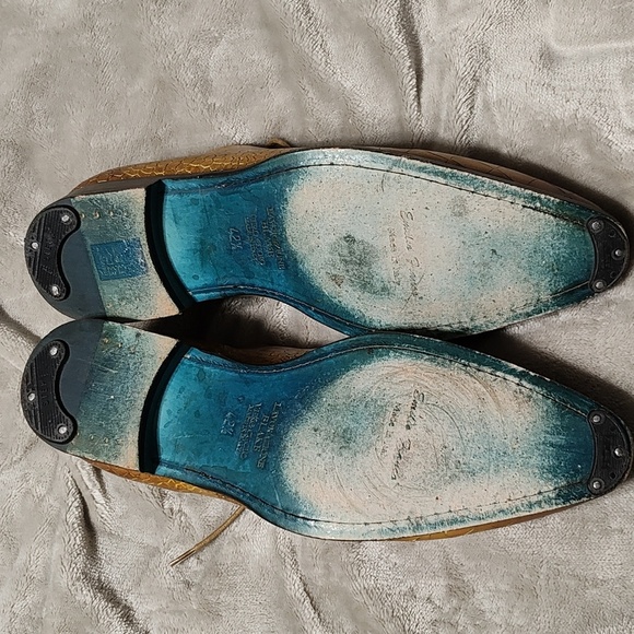 Emilio Franco Made In Italy Alligator embossed almond toe shoes main image 13
